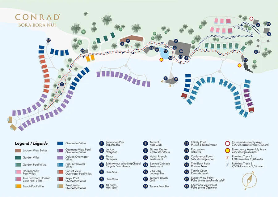 Conrad Bora Bora Nui – resort map