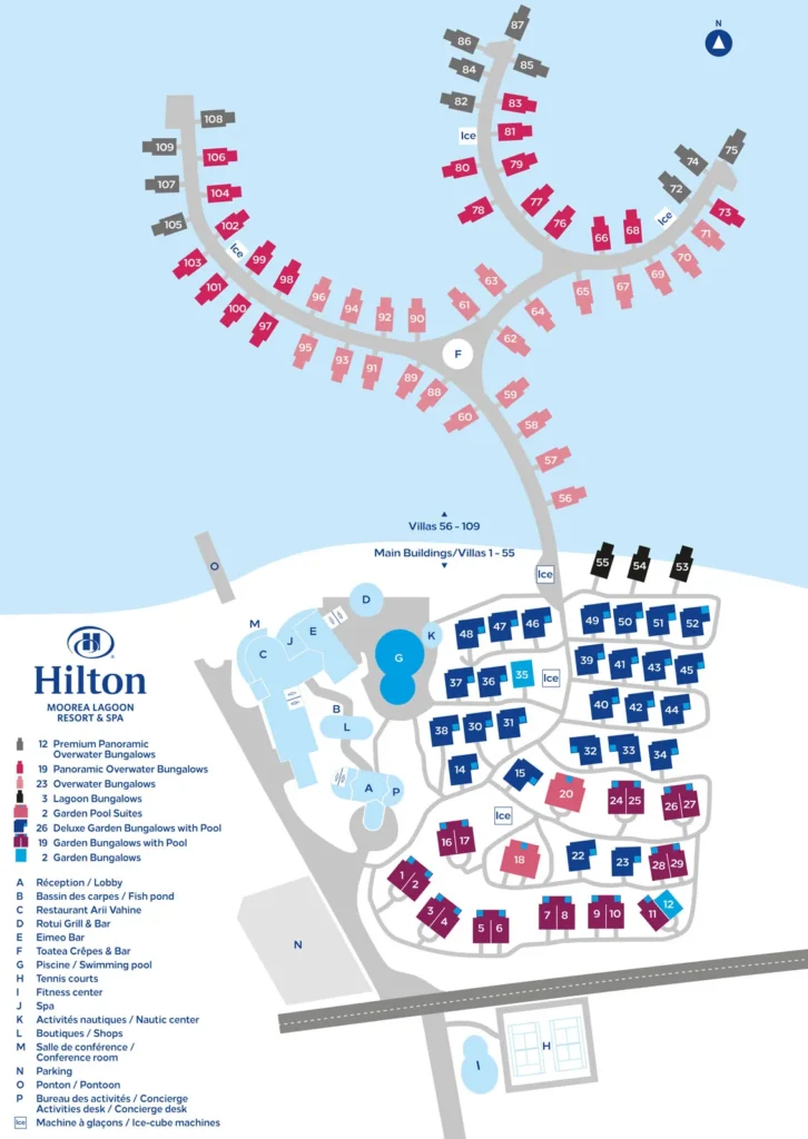 Hilton Moorea Lagoon Resort & Spa – resort map