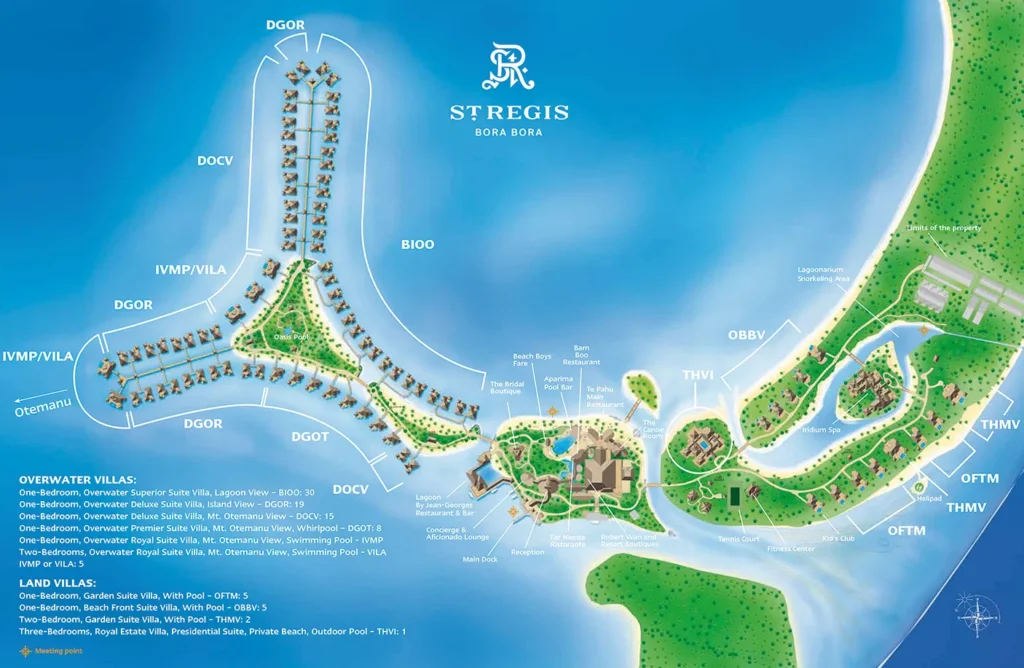 The St. Regis Bora Bora Resort – resort map